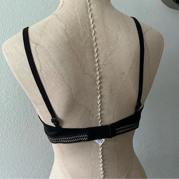 Set of 3 sz M L BRALETTE GAP DKNY Gilly Hicks Racerback Lace Gray Black Beige - Picture 2 of 9